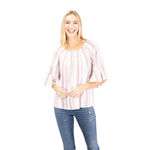 Load image into Gallery viewer, Pink Harmony Ruffle Sleeve Top