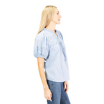 Load image into Gallery viewer, Skyline Charm Ruffle Tie Top