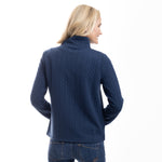 Load image into Gallery viewer, CozyCable Jacquard Jersey Knit Jacket Navy