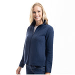 Load image into Gallery viewer, CozyCable Jacquard Jersey Knit Jacket Navy