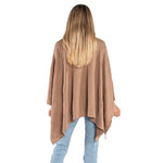Load image into Gallery viewer, Camel Sweater Knit Sweater Poncho with Kangaroo Pocket