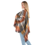 Load image into Gallery viewer, Autumn Plaid Knit Cozy Coat Wrap