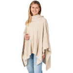 Load image into Gallery viewer, Ivory Cable Knit Sweater Poncho