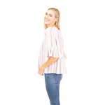 Load image into Gallery viewer, Pink Harmony Ruffle Sleeve Top