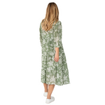 Load image into Gallery viewer, Sage Button Front Tiered Dress