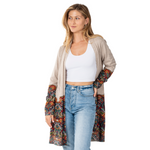Load image into Gallery viewer, Cardigan Sweater with Print Detail