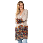 Load image into Gallery viewer, Cardigan Sweater with Print Detail