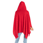 Load image into Gallery viewer, Hooded Cable Knit Sweater Poncho