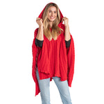Load image into Gallery viewer, Hooded Cable Knit Sweater Poncho