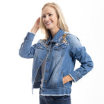 Load image into Gallery viewer, Sunflower Embroidery Jean Jacket