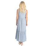Load image into Gallery viewer, Ruffle Chambray Tiered Sun Dress