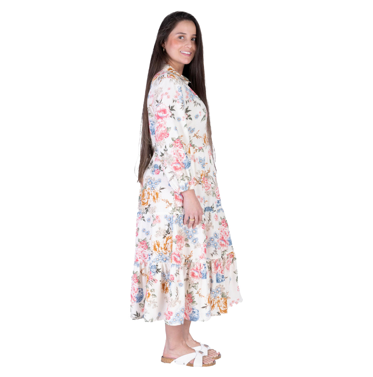 princess polly baby blue dress Ebullient Blue Flower Printed Maxi Dress Blue S