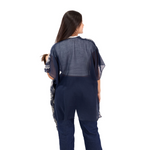 Load image into Gallery viewer, Navy Embroidered Kimono