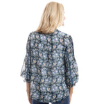 Load image into Gallery viewer, Floral Chiffon Blouse with Cutout Detail and Attached Cami