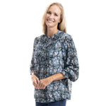 Load image into Gallery viewer, Floral Chiffon Blouse with Cutout Detail and Attached Cami