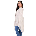 Load image into Gallery viewer, Ivory Knit Fringe Poncho