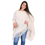 Load image into Gallery viewer, Ivory Knit Fringe Poncho