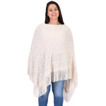 Load image into Gallery viewer, Ivory Knit Fringe Poncho