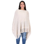 Load image into Gallery viewer, Ivory Knit Fringe Poncho