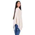 Load image into Gallery viewer, Ivory Knit Fringe Poncho