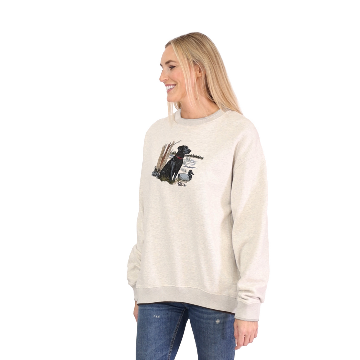 Black Lab Embroidered Sweatshirt – Linda Anderson