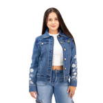 Load image into Gallery viewer, Sunflower Embroidery Daisy Jean Jacket