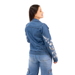 Load image into Gallery viewer, Sunflower Embroidery Daisy Jean Jacket