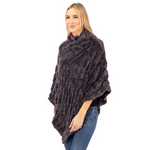 Load image into Gallery viewer, Plush Faux Fur Charcoal Cozy Coat Poncho