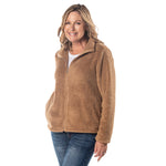Load image into Gallery viewer, Camel Teddy Bear Sherpa Fleece Full Zip Jacket