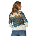 Load image into Gallery viewer, Paisley Sequin 100% Cotton 3/4 Sleeve T-Shirt
