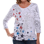 Load image into Gallery viewer, Women's Star Spangled 3/4 Sleeve Top