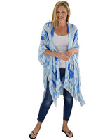 Load image into Gallery viewer, Le Moda Ladies Viscose Kimono - Blue at Linda Anderson