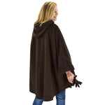 Load image into Gallery viewer, Le Moda Women’s Hooded Tonal Sherpa Trimmed Wrap with Matching Gloves at Linda Anderson. color_chocolate