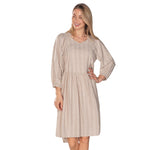 Load image into Gallery viewer, Puff Sleeve Linen Blend Dress