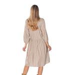 Load image into Gallery viewer, Puff Sleeve Linen Blend Dress
