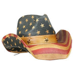 Load image into Gallery viewer, Patriotic Vintage Western American Flag Cowboy Hat