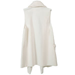 Load image into Gallery viewer, Le Moda Women’s Sherpa Trimmed Fleece Vest at Linda Anderson. color_white