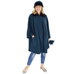 Load image into Gallery viewer, Le Moda Women's Black Fur Collar Polar Fleece Wrap with Matching Gloves and Hat-One Size Fits All at Linda Anderson. color_teal