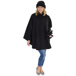 Load image into Gallery viewer, Le Moda Women's Ruffed collar Fleece Wrap with Matching Gloves and Hat - One Size Fits All at Linda Anderson. color_black