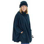 Load image into Gallery viewer, Le Moda Women's Ruffed collar Fleece Wrap with Matching Gloves and Hat - One Size Fits All at Linda Anderson. color_teal