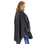 Load image into Gallery viewer, Le Moda Women’s Wrap with Integrated Pleated Scarf with Matching Gloves at Linda Anderson. color_charcoal