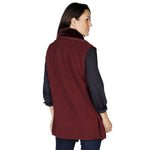 Load image into Gallery viewer, Le Moda Women's Trimmed Fleece Vest - Fashionable Solid Color Long Fleece Vest for Women at Linda Anderson. color_burgundy