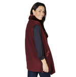 Load image into Gallery viewer, Le Moda Women's Trimmed Fleece Vest - Fashionable Solid Color Long Fleece Vest for Women at Linda Anderson. color_burgundy