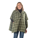 Load image into Gallery viewer, Bridget High Neck 4 Button Green Fleece Cozy Coat Cape