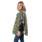 Load image into Gallery viewer, Bridget High Neck 4 Button Green Fleece Cozy Coat Cape