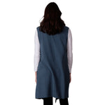 Load image into Gallery viewer, Le Moda Women&#39;s Sleeveless Pleated Open Front Fleece Vest Cardigan with Pockets at Linda Anderson. color_dusty_blue
