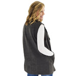 Load image into Gallery viewer, Le Moda Women's Sleeveless Pleated Open Front Fleece Vest Cardigan with Pockets at Linda Anderson. color_grey