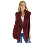 Load image into Gallery viewer, Le Moda Women's Sleeveless Pleated Open Front Fleece Vest Cardigan with Pockets at Linda Anderson. color_burgundy