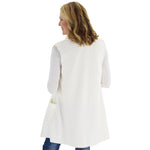 Load image into Gallery viewer, Le Moda Women's Sleeveless Pleated Open Front Fleece Vest Cardigan with Pockets at Linda Anderson. color_white