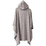 Load image into Gallery viewer, Marl Knit Fleece Kangaroo Pocket Wrap One Size Grey Marl at Linda Anderson color_grey
